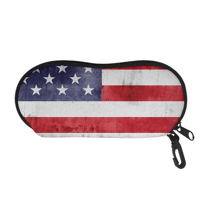 Grunge USA Flag Print Glasses Case