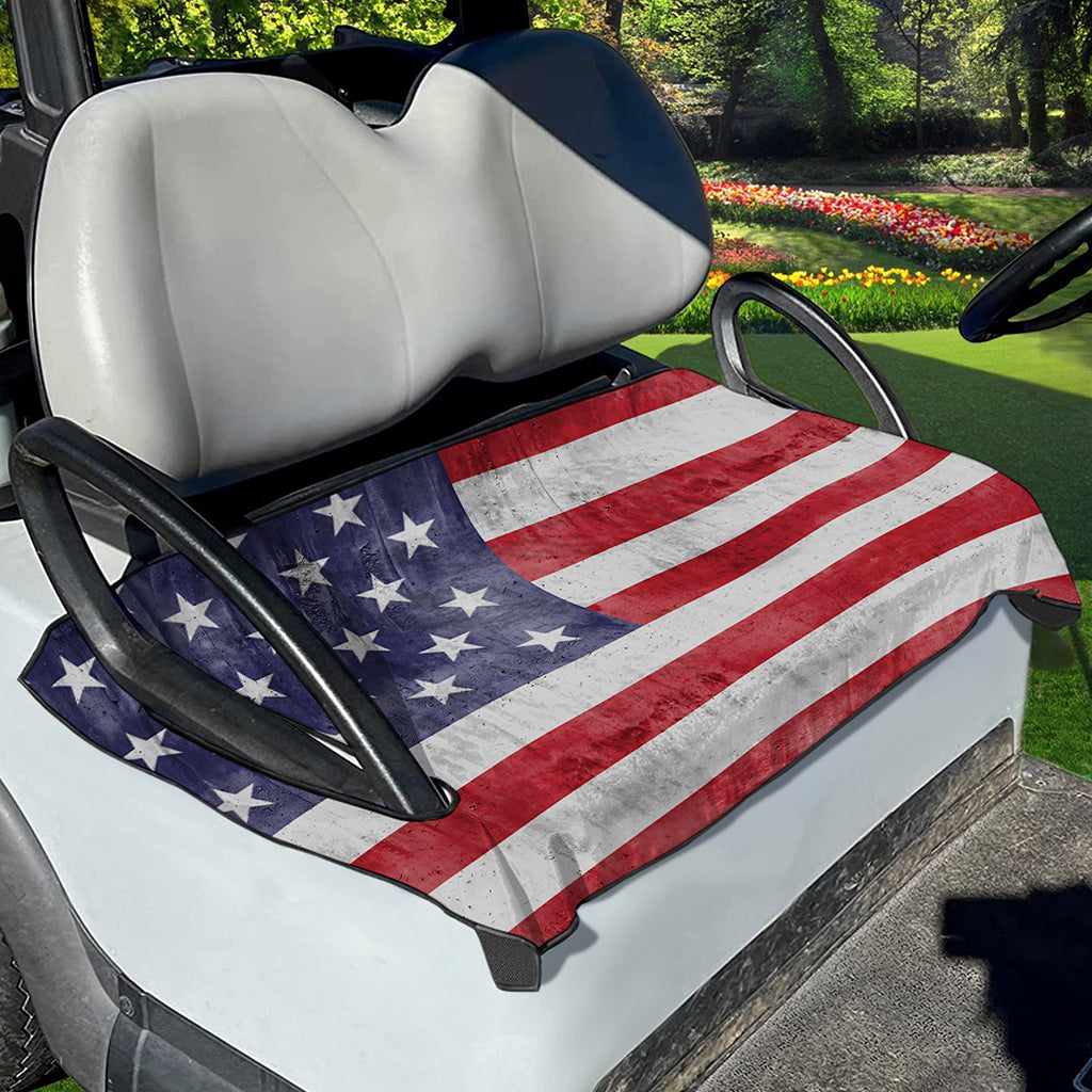 Grunge USA Flag Print Golf Cart Seat Cover