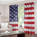 Grunge USA Flag Print Grommet Curtains