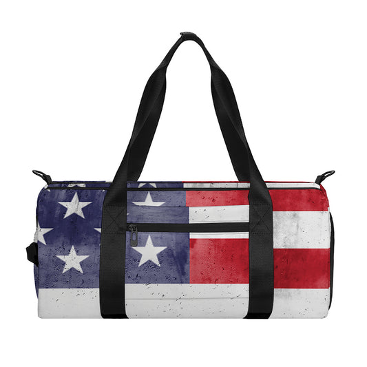 Grunge USA Flag Print Gym Bag