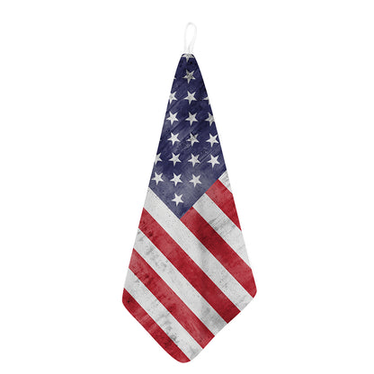 Grunge USA Flag Print Hand Towel