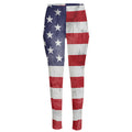 Grunge USA Flag Print High-Waisted Pocket Leggings