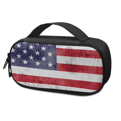 Grunge USA Flag Print Insulin Cooler Travel Case