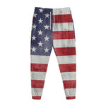 Grunge USA Flag Print Jogger Pants