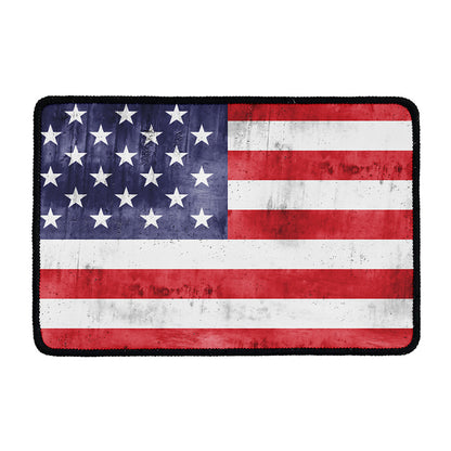 Grunge USA Flag Print Kitchen Mat