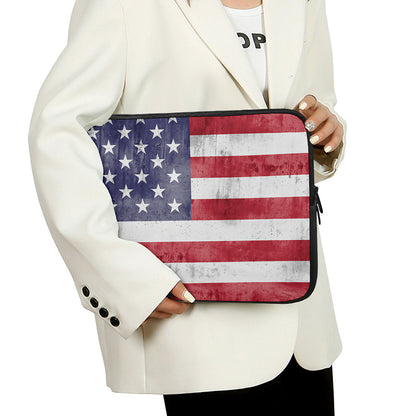 Grunge USA Flag Print Laptop Sleeve