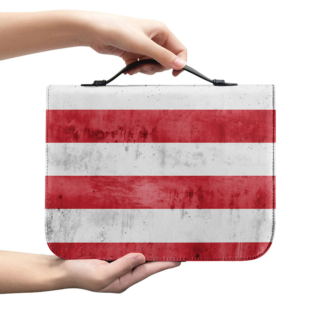 Grunge USA Flag Print Leather Bible Cover