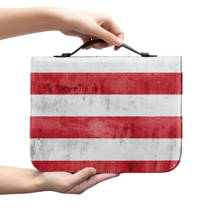 Grunge USA Flag Print Leather Bible Cover
