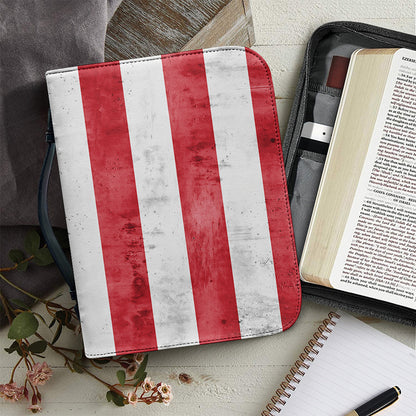 Grunge USA Flag Print Leather Bible Cover