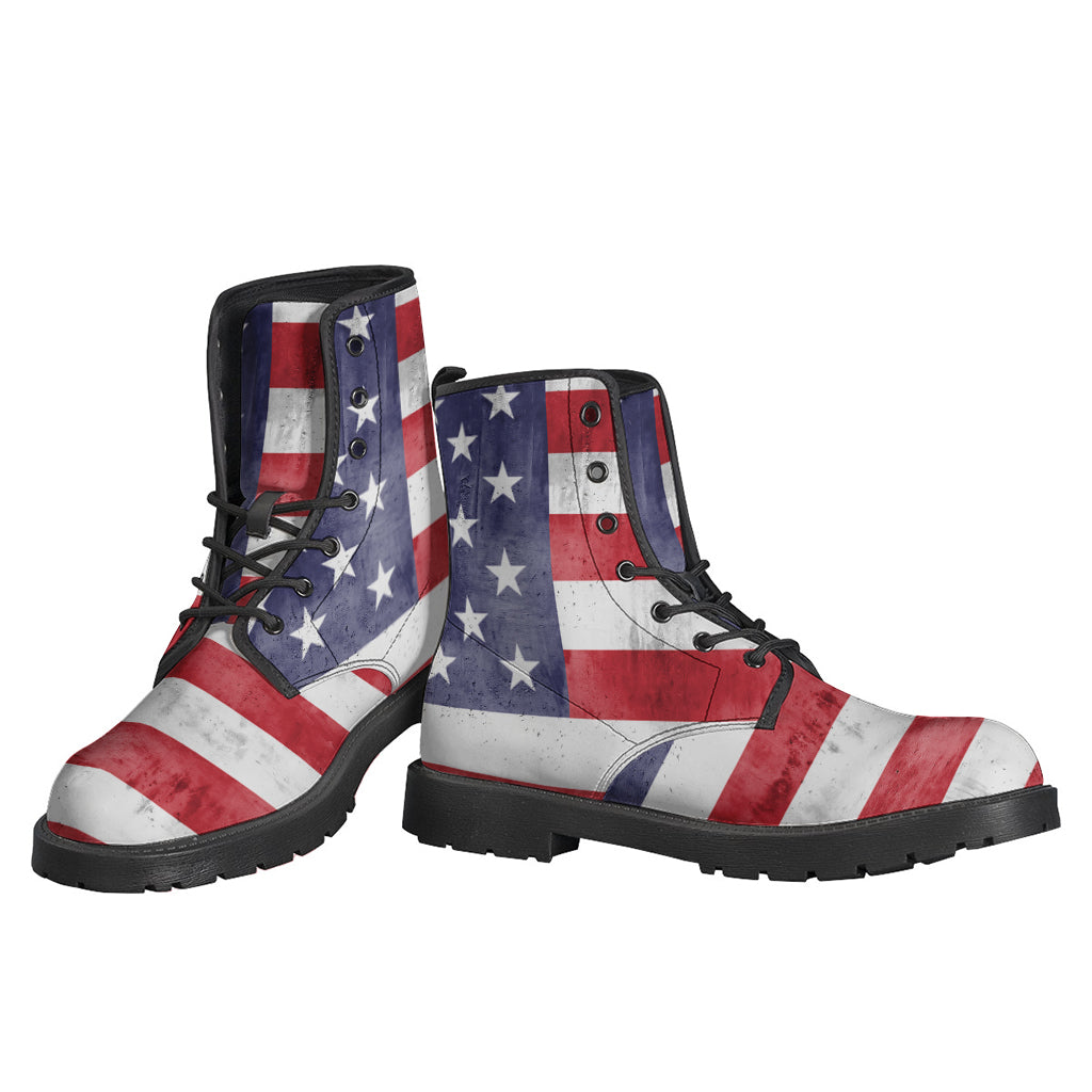 Grunge USA Flag Print Backpack