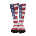 Grunge USA Flag Print Long Socks