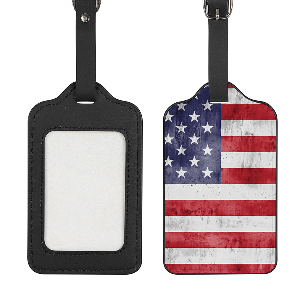 Grunge USA Flag Print Luggage Tag