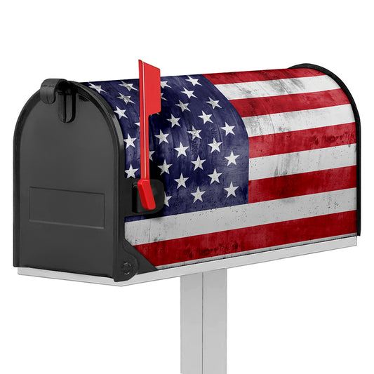 Grunge USA Flag Print Mailbox Cover