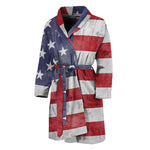 Grunge USA Flag Print Men's Bathrobe