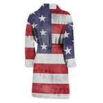 Grunge USA Flag Print Men's Bathrobe