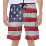 Grunge USA Flag Print Men's Beach Shorts
