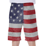 Grunge USA Flag Print Men's Beach Shorts