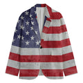 Grunge USA Flag Print Men's Blazer
