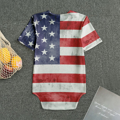 Grunge USA Flag Print Men's Bodysuit