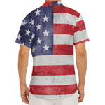 Grunge USA Flag Print Men's Deep V-Neck Shirt