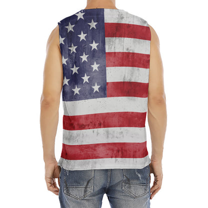Grunge USA Flag Print Men's Fitness Tank Top