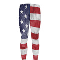 Grunge USA Flag Print Men's Leggings