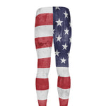 Grunge USA Flag Print Men's leggings