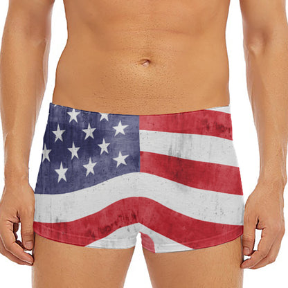 Grunge USA Flag Print Men's Short Boxer Briefs