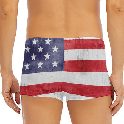 Grunge USA Flag Print Men's Short Boxer Briefs