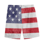 Grunge USA Flag Print Men's Sports Shorts