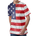 Grunge USA Flag Print Men's Velvet T-Shirt