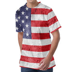 Grunge USA Flag Print Men's Velvet T-Shirt