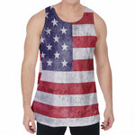 Grunge USA Flag Print Men's Velvet Tank Top