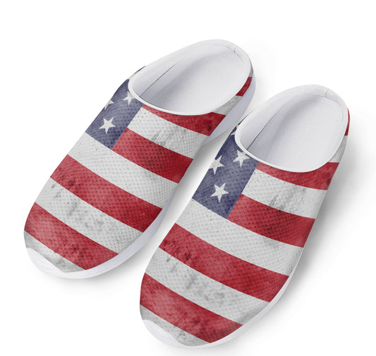 Grunge USA Flag Print Mesh Casual Shoes