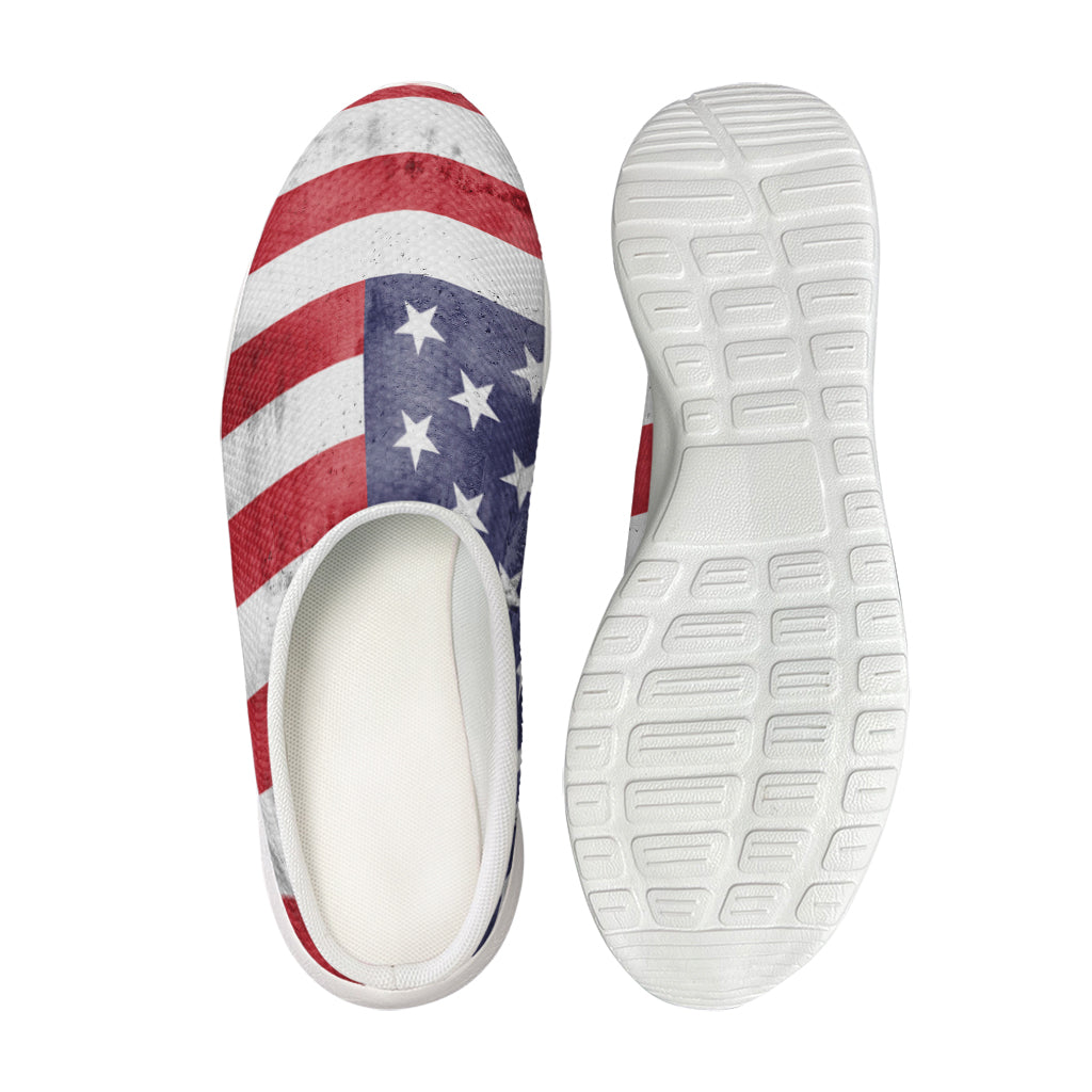 Grunge USA Flag Print Mesh Casual Shoes
