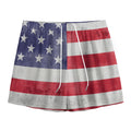 Grunge USA Flag Print Mesh Shorts