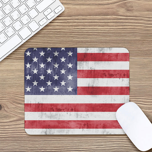 Grunge USA Flag Print Mouse Pad