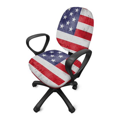 Grunge USA Flag Print Office Chair Cover