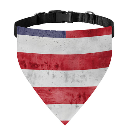 Grunge USA Flag Print Over The Collar Dog Bandana