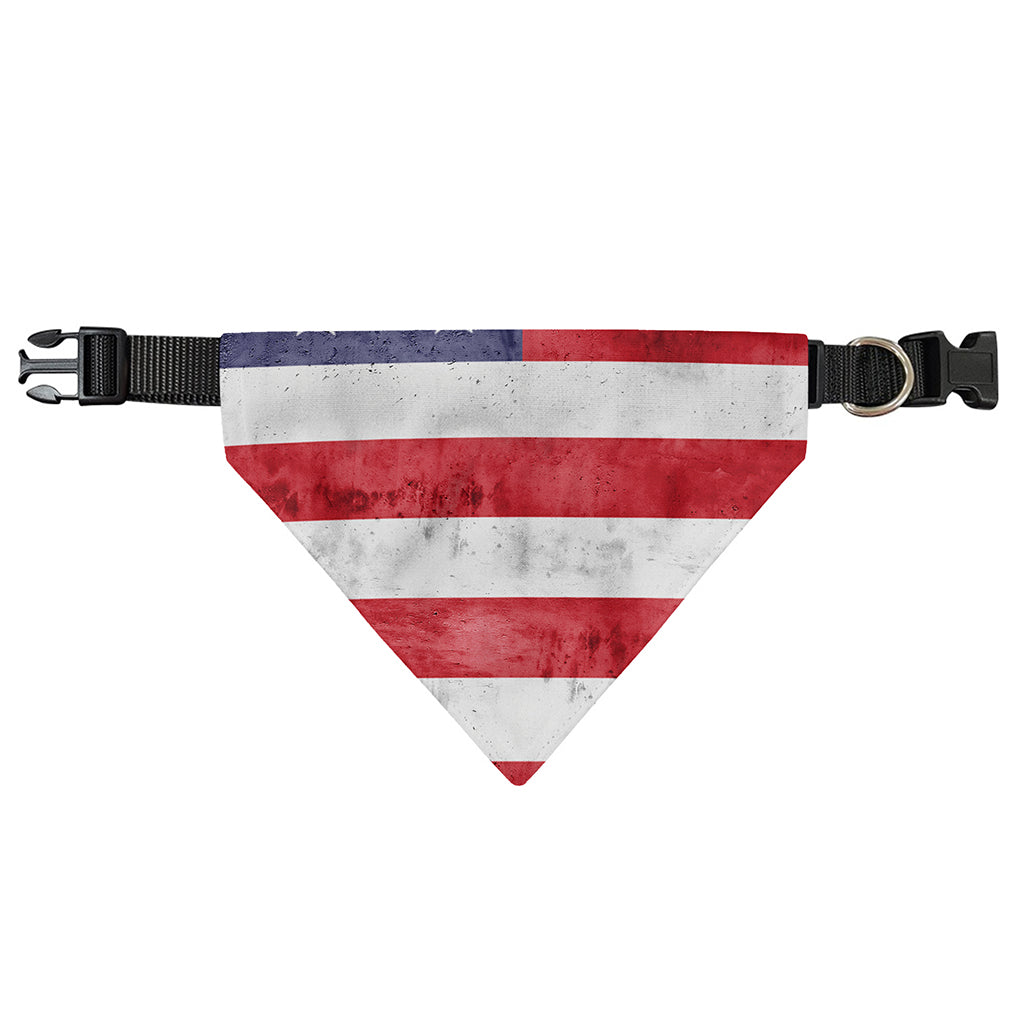 Grunge USA Flag Print Over The Collar Dog Bandana