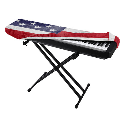 Grunge USA Flag Print Piano Keyboard Cover