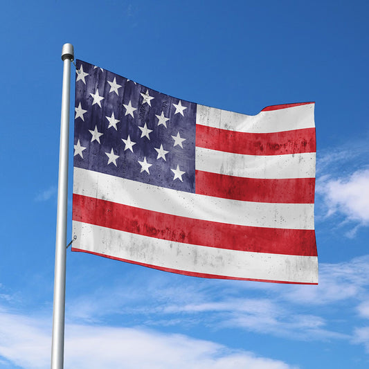Grunge USA Flag Print Polyester Flag