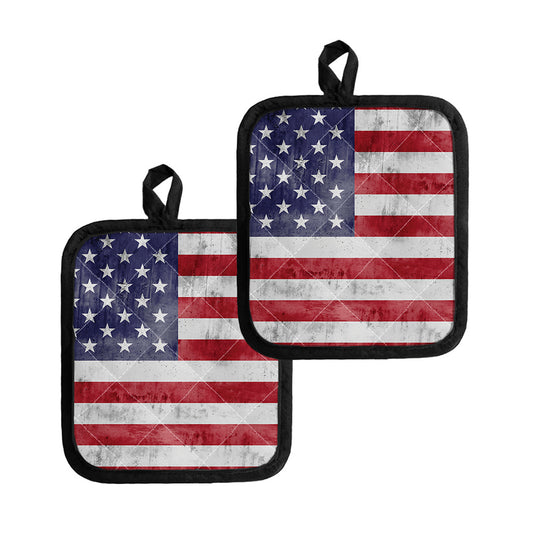 Grunge USA Flag Print Pot Holders