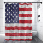 Grunge USA Flag Print Premium Shower Curtain