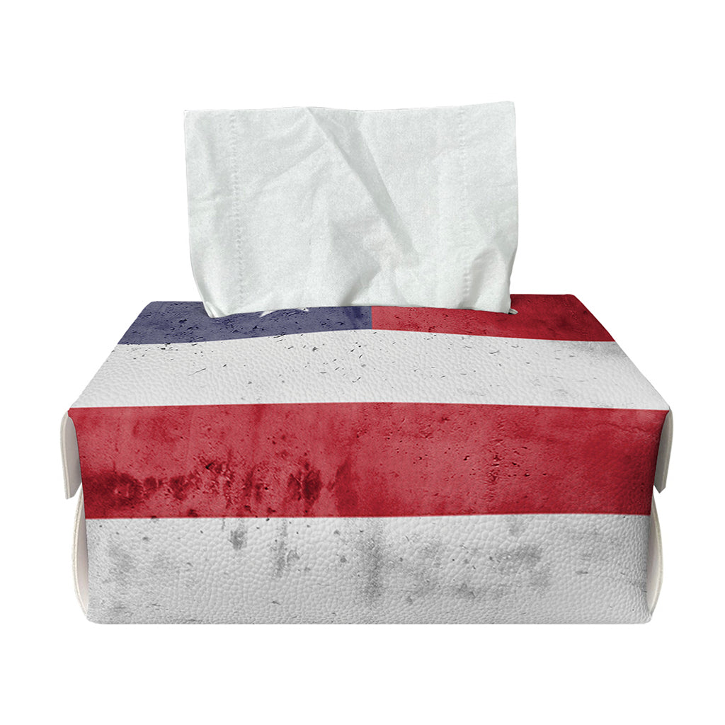 Grunge USA Flag Print Rectangle Tissue Box Cover