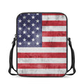 Grunge USA Flag Print Rectangular Crossbody Bag
