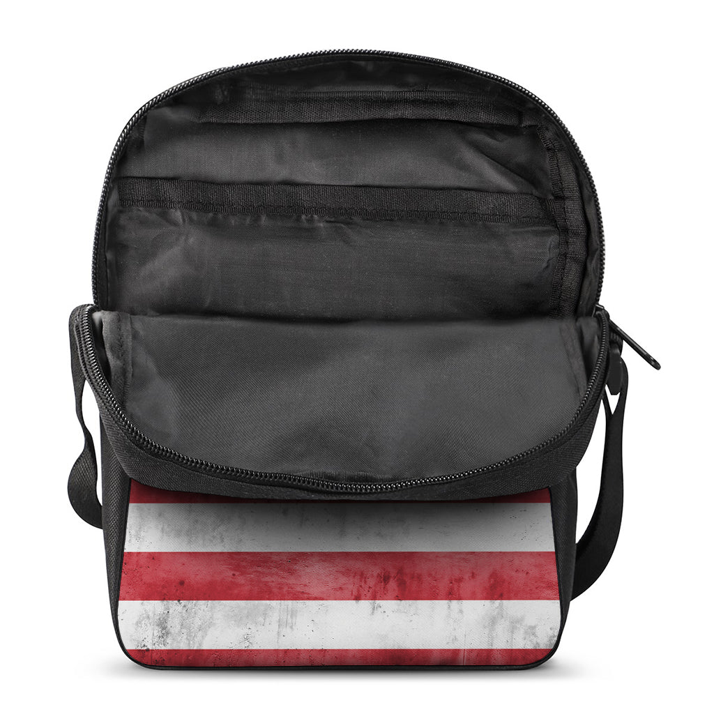 Grunge USA Flag Print Rectangular Crossbody Bag