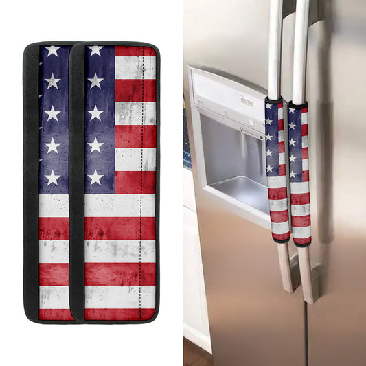 Grunge USA Flag Print Refrigerator Handle Covers