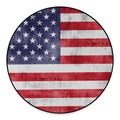 Grunge USA Flag Print Round Floor Mat