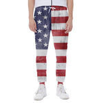 Grunge USA Flag Print Scuba Joggers